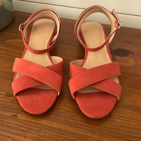 Loft Faux Suede Ankle Strap Sandals - Picture 1 of 5